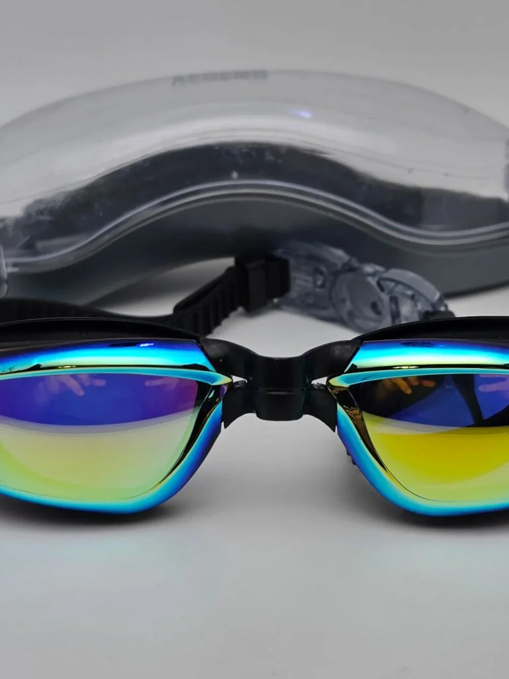 Aegend Swimming Goggles Swim Unisex Goggles Multi Color Lens w Case No Leaks